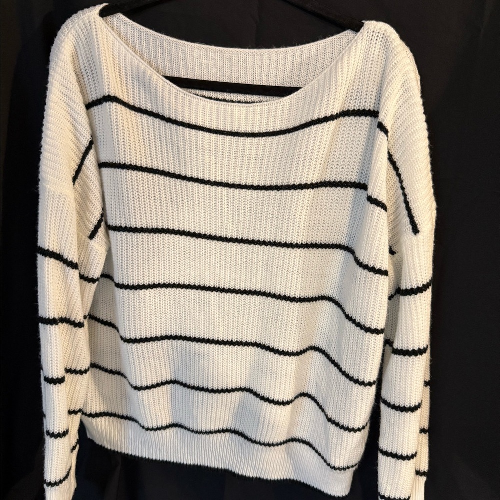 Cupshe Black and White Striped Sweater